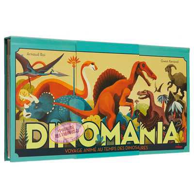 现货 疯狂舞蹈 三折页立体书 法文原版 Dinomania Voyage anime au temps des dinosaures Arnaud Roi【中商原版】
