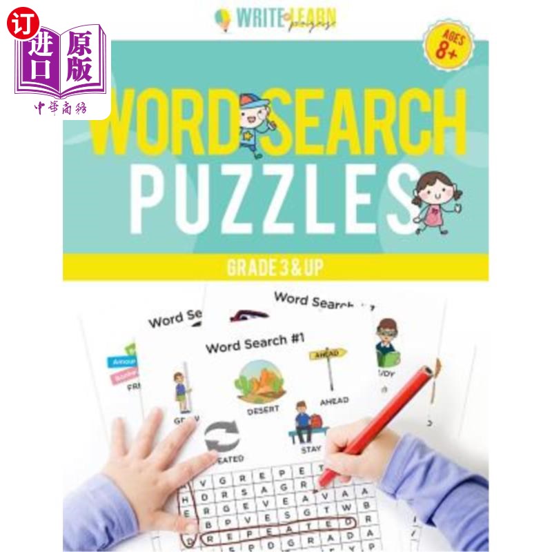 海外直订Write& Learn Pages: Word Search Puzzles书写和学习页面:单词搜索谜题