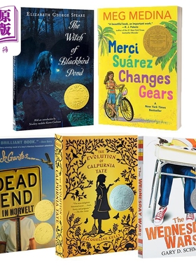英文原版纽伯瑞获奖儿童文学5册套装 星期三的战争Wednesday Wars Witch Of Blackbird Pond Dead End in Norvelt【中商原版?