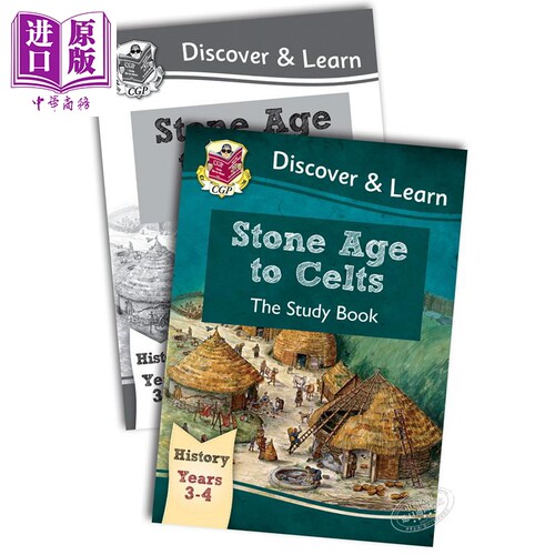 英国CGP小学历史探索与学习系列2册 含练习 KS2 Discover History:Stone Age to Celts 从石器时代到凯尔特人【中商原版】
