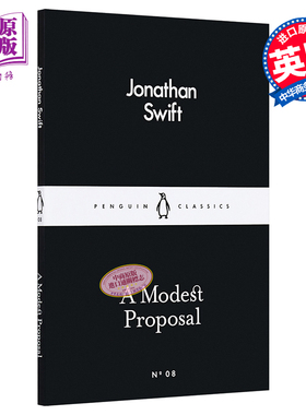 现货 LBS 08 A Modest Proposal 英文原版小黑书 08 乔纳森 斯威夫特 一个温和的建议 经典名著 Jonathan Swift【中商原版】