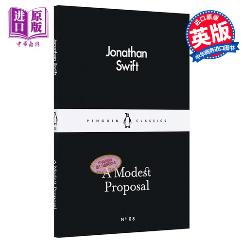 现货 LBS 08 A Modest Proposal 英文原版小黑书 08 乔纳森 斯威夫特 一个温和的建议 经典名著 Jonathan Swift【中商原版】