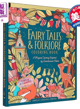 北欧童话与民间传说涂色书 英文原版 Fairy Tales  Folklore Coloring Book Emelie Lidehall Oberg【中商原版】