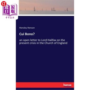 Lord Church Bono? Halifax open Cui present letter crisis 海外直订Cui Bono？ the