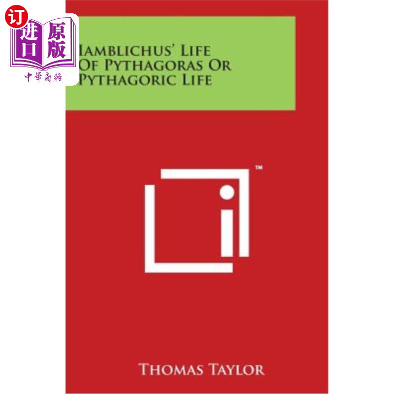 海外直订Iamblichus' Life of Pythagoras or Pythagoric Life 伊姆布利丘斯的毕达哥拉斯生活或毕达哥拉斯生活