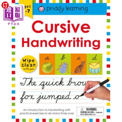 海外直订Wipe Clean Workbook: Cursive Handwriting: Ages 5-7; Wipe-Clean with Pen 擦除干净工作簿：草书