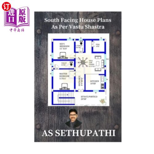 海外直订South Facing House Plans: As Per Vastu Shastra 朝南的房屋平面图:As Per Vastu Shastra