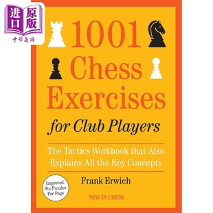 预售 俱乐部棋手的1001个国际象棋练习 英文原版 1001 Chess Exercises for Club Players Frank Erwich【中商原版】