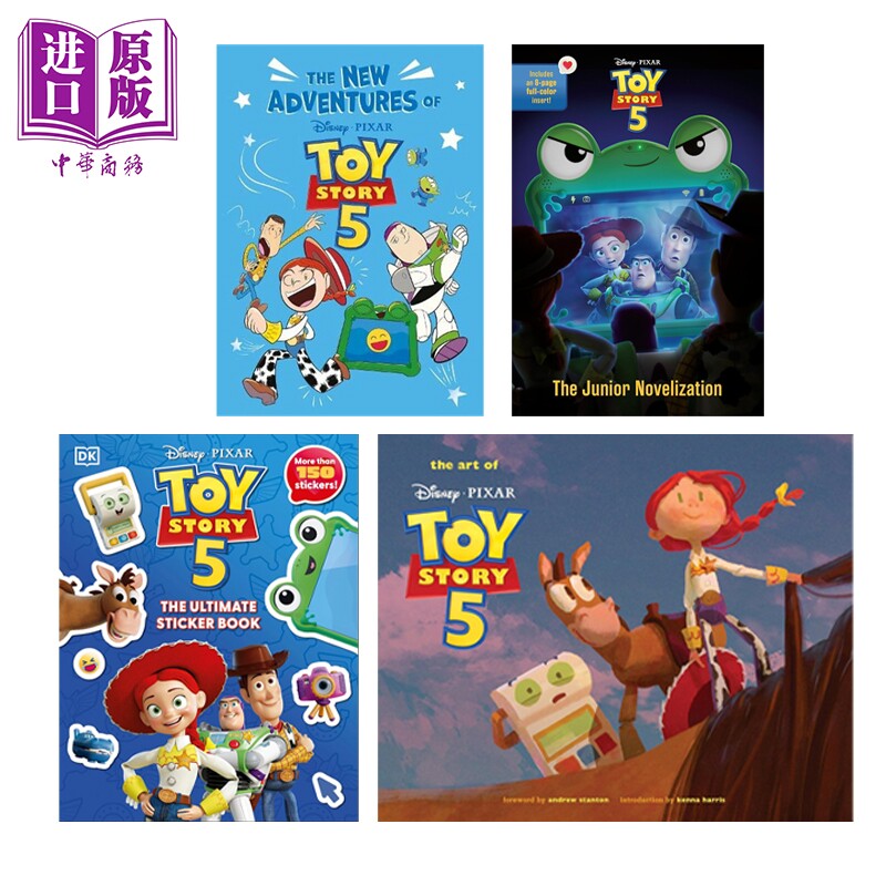 预售 玩具总动员5周边英文原版套装4本 toy story 5 玩具总动员5设定集+青少年小说+绘本书+贴纸 玩具总动员周边 dk disney pixar