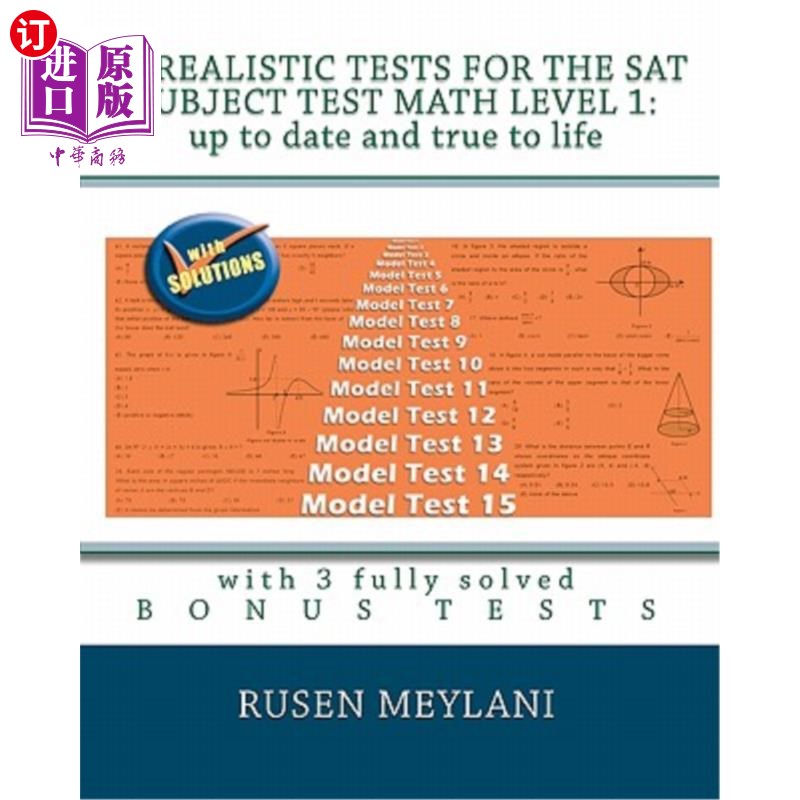海外直订15 Realistic Tests for the SAT Subject Test Math Level 1: Up to Date and True to SAT科目测试数学1