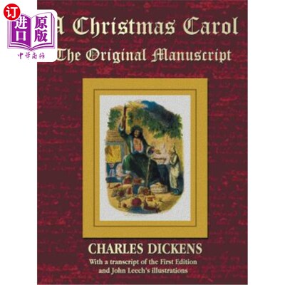 海外直订A Christmas Carol - The Original Manuscript in Original Size - With Original Ill 一首圣诞颂歌-原稿原稿大小-