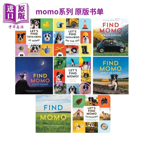 Momo系列 寻找莫莫 英文原版进口 狗狗找找书 捉迷藏的书 让我们找到Momo儿童纸板书亲子读物 狗狗摄影集艺术书