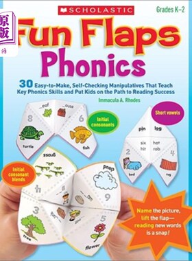 海外直订Fun Flaps: Phonics: 30 Easy-To-Make, Self-Checking Manipulatives That Teach Key  有趣的Flaps:自