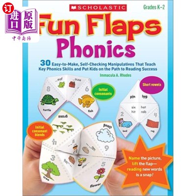 海外直订Fun Flaps: Phonics: 30 Easy-To-Make, Self-Checking Manipulatives That Teach Key  有趣的Flaps:自