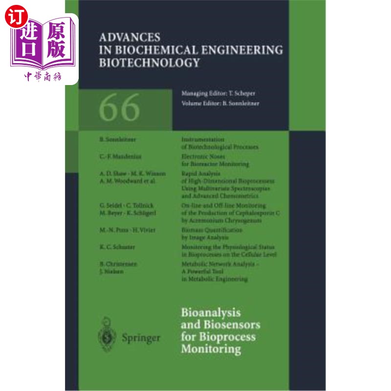 海外直订Bioanalysis and Biosensors for Bioprocess Monitoring 生物分析和生物过程监测用生物传感器