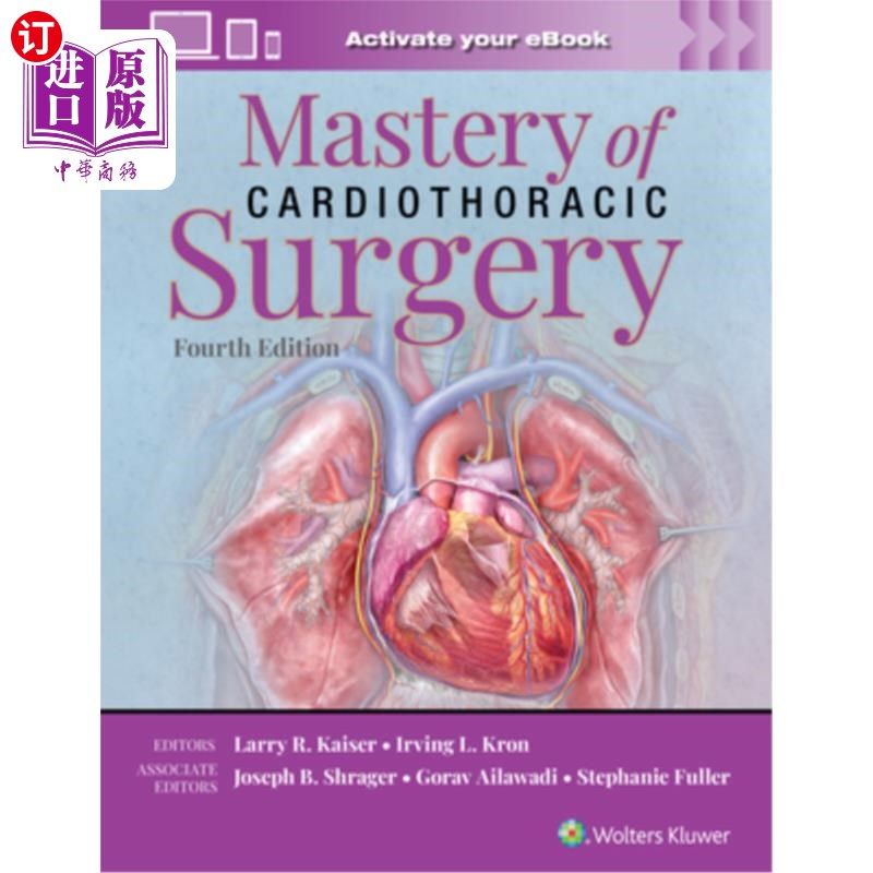 海外直订医药图书Mastery of Cardiothoracic Surgery: Print + eBook with Multimedia 掌握心胸外科：打印+电子书与多媒体