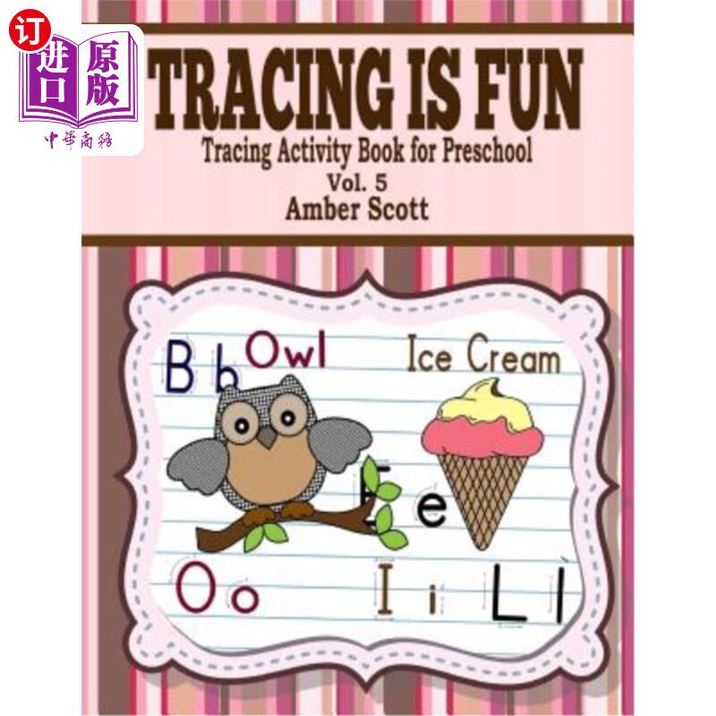 海外直订Tracing Is Fun ( Tracing Activity Book For Preschool ) - Vol. 5 描画很有趣(幼儿描画活动手册)第五卷