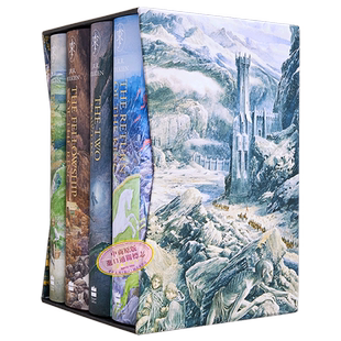 托尔金 指环王霍比特人魔戒4册盒装 Alan Lee插图版 英文原版 The Hobbit The Lord of the Rings JRR Tolkien【中商原版】