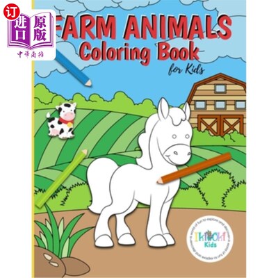 Farm Animals Coloring Book for Kids: A fun coloring activity book to help develo 儿童农场动物着色书:一本有【中商原版】【