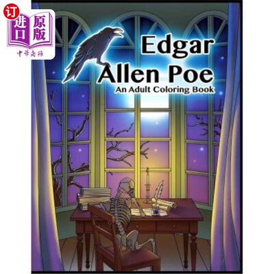 海外直订Edgar Allen Poe - An Adult Coloring Book 埃德加·艾伦·坡——成人彩绘书