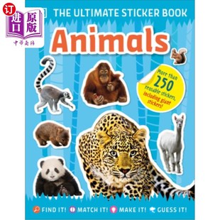 海外直订The Ultimate Sticker Book Animals: More Than 250 Reusable Stickers, Including Gi 终极动物贴纸书:超过250个可