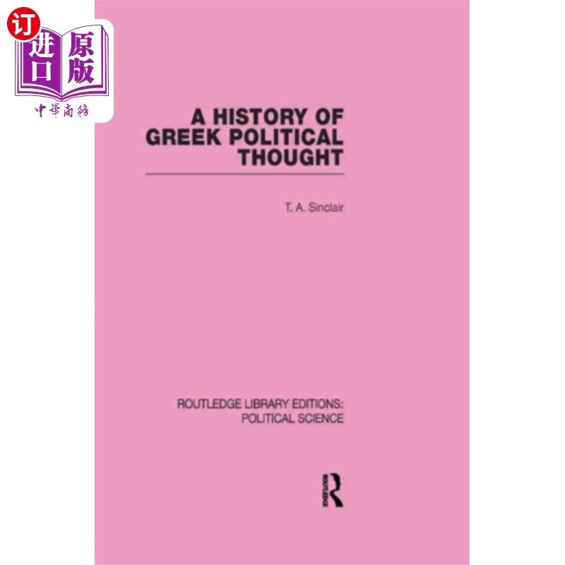 海外直订History of Greek Political Thought (Routledge Li... 希腊政治思想史