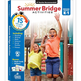预售 Carson Dellosa Summer Bridge Activities Kindergarten to Grade 1 Workbooks 暑期衔接活动练习册幼儿园-一年级【中商原版