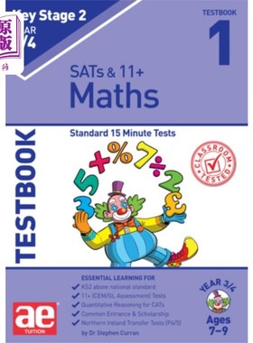 海外直订KS2 Maths Year 3/4 Testbook 1 KS2数学四年级三分试卷