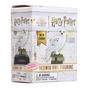 哈利波特 海德薇 有声迷你摆件 更新版 Harry Potter Hedwig Owl Figurine  With Sound 英文原版 内含乙烯塑像 贴纸的收藏品