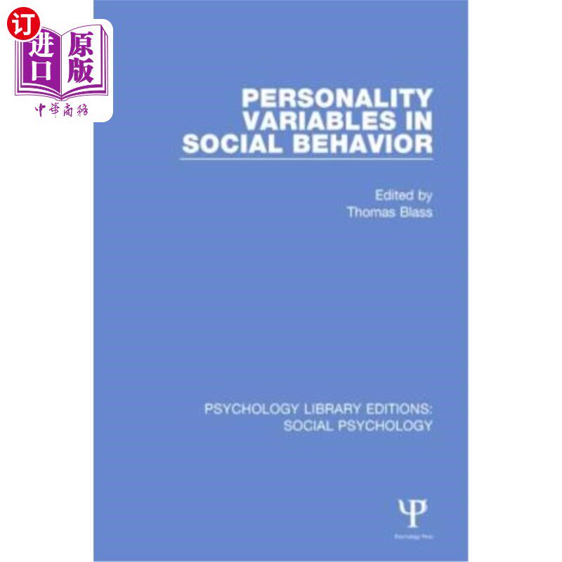 海外直订Personality Variables in Social Behavior 社会行为中的人格变量