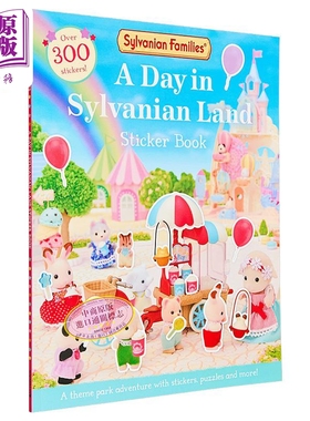 森贝儿家族贴纸 小鼻噶小鼻嘠 Sylvanian Families A Day in Sylvanian Land Sticker Book英文原版卡通动画精装绘本【中商原