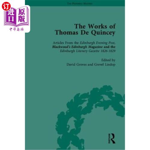 海外直订The Works of Thomas de Quincey, Part I 托马斯·德·昆西作品首部分