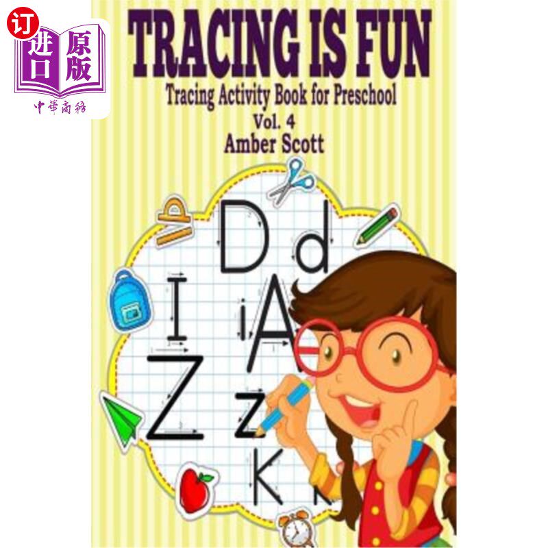 海外直订Tracing Is Fun ( Tracing Activity Book For Preschool) - Vol. 4 描画很有趣(幼儿描画活动手册)第四卷
