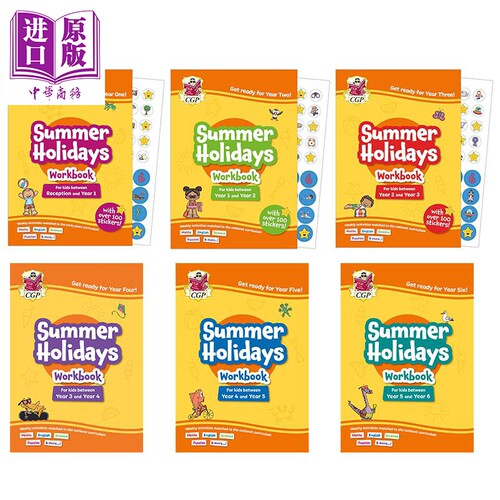 英国原版CGP 暑假活动练习册合集 学前班至六年级4-10岁 Summer Holidays Activity Workbook Reception Year 1-6【中商原版】