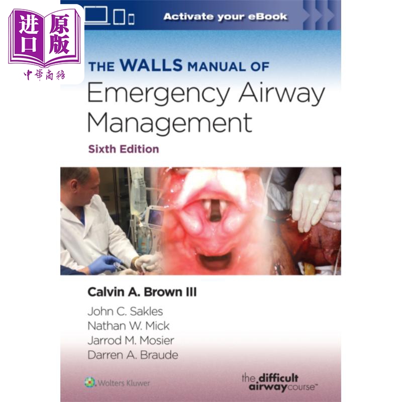 现货 急诊气道管理 第6版 The Walls Manual of Emergency Airway Management 英文原版 Calvin A Brown【中商原版】 书籍/杂志/报纸 生活类原版书 原图主图