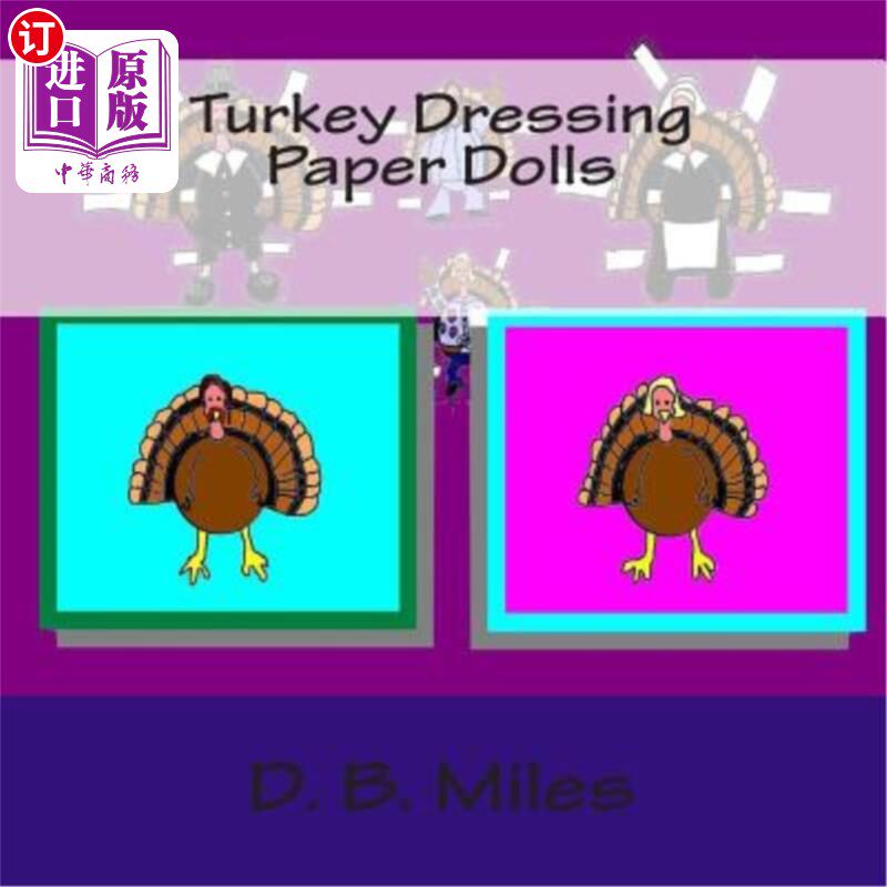 海外直订Turkey Dressing Paper Dolls 火鸡装纸娃娃
