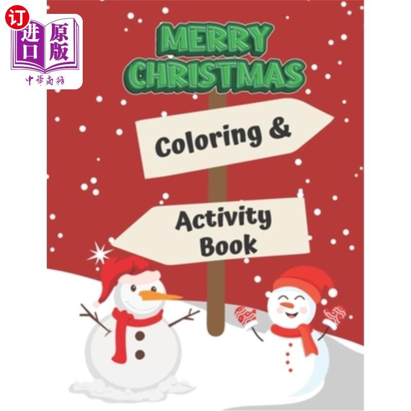 海外直订Merry Christmas Coloring & Activity Book: This coloring book features over 40 cu 圣诞快乐填色和活动书：这本