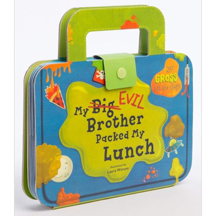 异形书 午餐盒 My Big Evil Brother Packed My Lunch 英文原版 儿童纸板书翻翻书 活动与玩具书 绘本图画书 进口【中商原版?