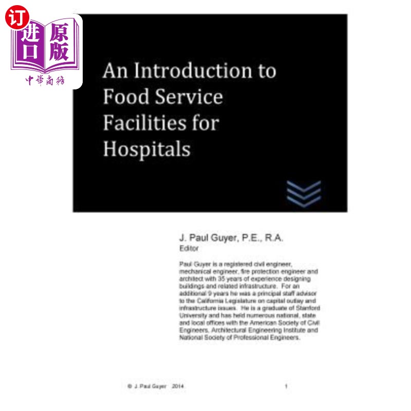 海外直订An Introduction to Food Service Facilities for Hospitals 医院餐饮服务设施介绍