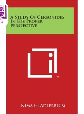 海外直订A Study of Gersonides in His Proper Perspective 格索尼德正确视角的研究