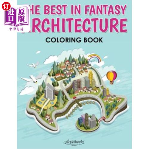 海外直订The Best in Fantasy Architecture Coloring Book 幻想建筑色彩书