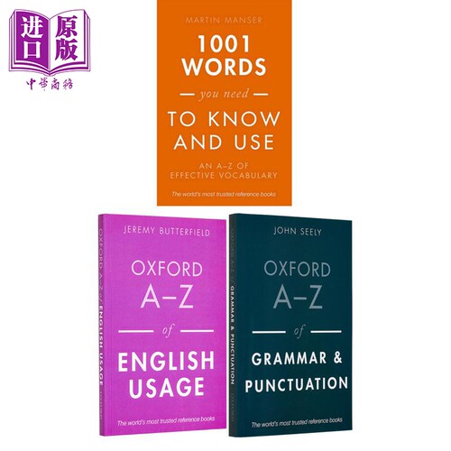 英文原版 牛津英语系列合集 1001个有效单词 1001 Words You Need To Know and Use 牛津A-Z语法和标点符号用法【中商原版】