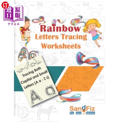 海外直订Rainbow Letters Tracing Worksheets 彩虹字母追踪工作表