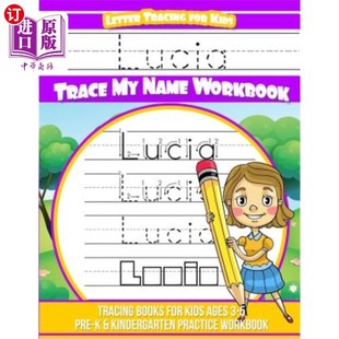 Name Letter Trace 海外直订Lucia Workbook Lucia for age Tracing Lett Kids Books