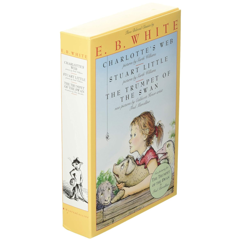 E.B. White E.B.怀特经典儿童文学3册Charlotte's web夏洛特的网 精灵鼠小弟 吹小号的天鹅 纽伯瑞奖 英文原版夏洛的网 中商