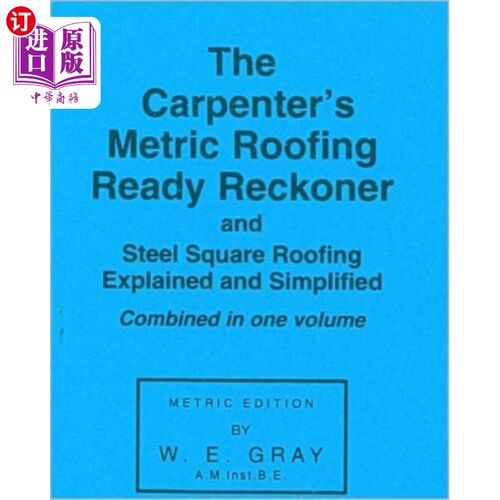 海外直订Carpenter's Metric Roofing Ready Reckoner 木匠公制屋顶计算器