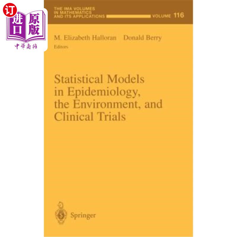 海外直订Statistical Models in Epidemiology, the Environment, and Clinical Trials 流行病学、环境和临床试验中的统计模型