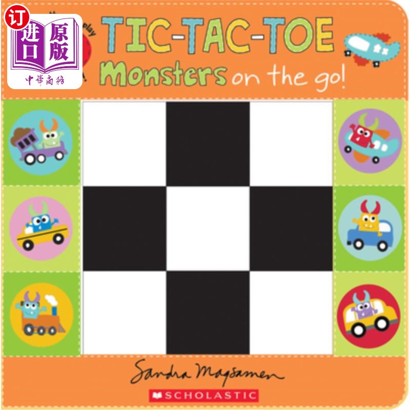 海外直订Tic-Tac-Toe: Monsters on the Go (a Let's Play! Board Book) 一字棋:怪兽在走(a Let’s Play!本日)