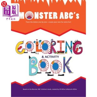 着色书：痕迹 创造 Coloring Color Create Trace Book 颜色 海外直订Monster 怪物ABC ABC