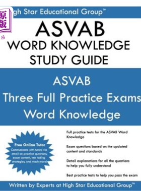 海外直订ASVAB Word Knowledge Study Guide: ASVAB Study Guide ASVAB单词知识学习指南：ASVAB学习指南
